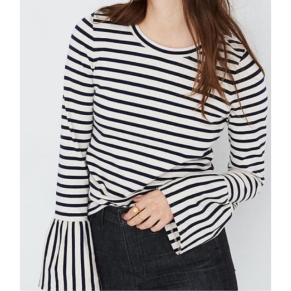 Madewell Striped Bell Sleeve Blouse